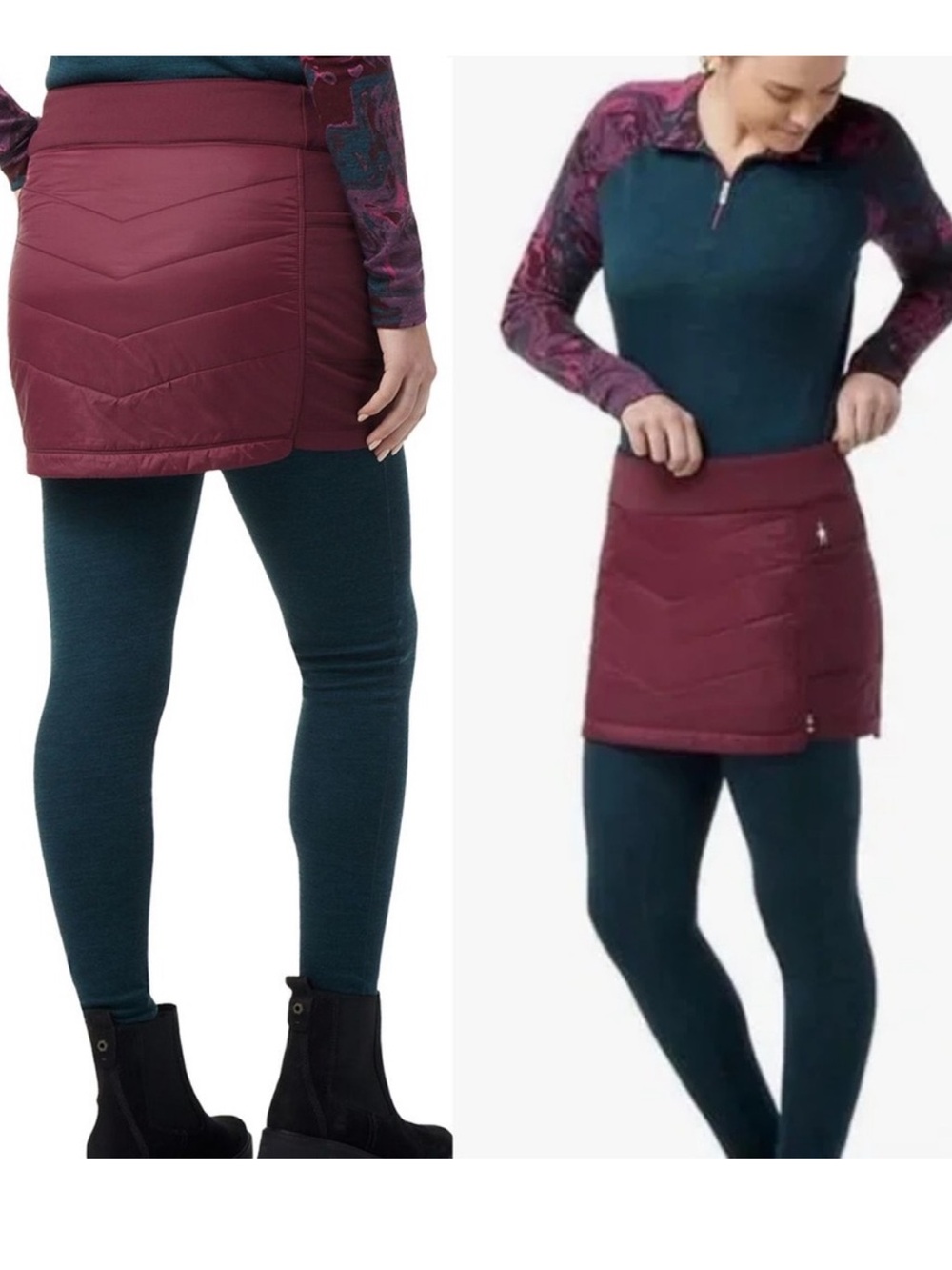 Smartwool Smartloft Pull On Skirt burgundy red purple mini smart wool